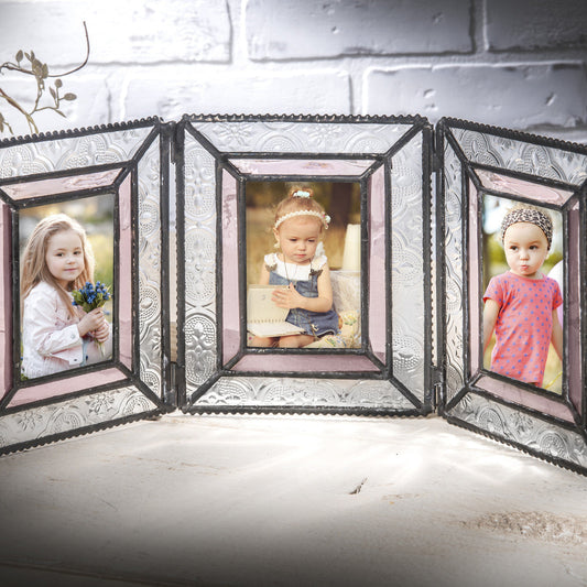 J Devlin Glass Art & Bert Anderson Collection - Pic 172 Vintage Glass Frame Series: Triple 2x3 Vertical J Devlin Glass Art & Bert Anderson Collection