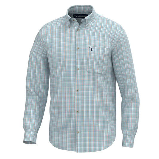Local Boy Teal/Aqua/Salmon Buffkin Dress Shirt LOCAL BOY OUTFITTER