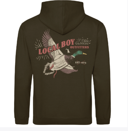 OLIVE GREEN MALLARD BLAST HOODIE LOCAL BOY LOCAL BOY OUTFITTER