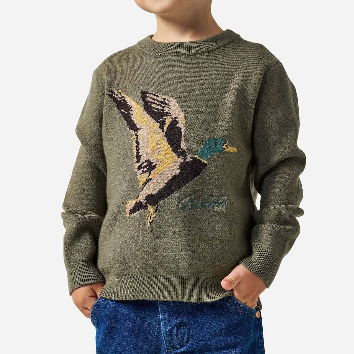 Burlebo Youth Olive Duck Youth Cabin Sweater BURLEBO