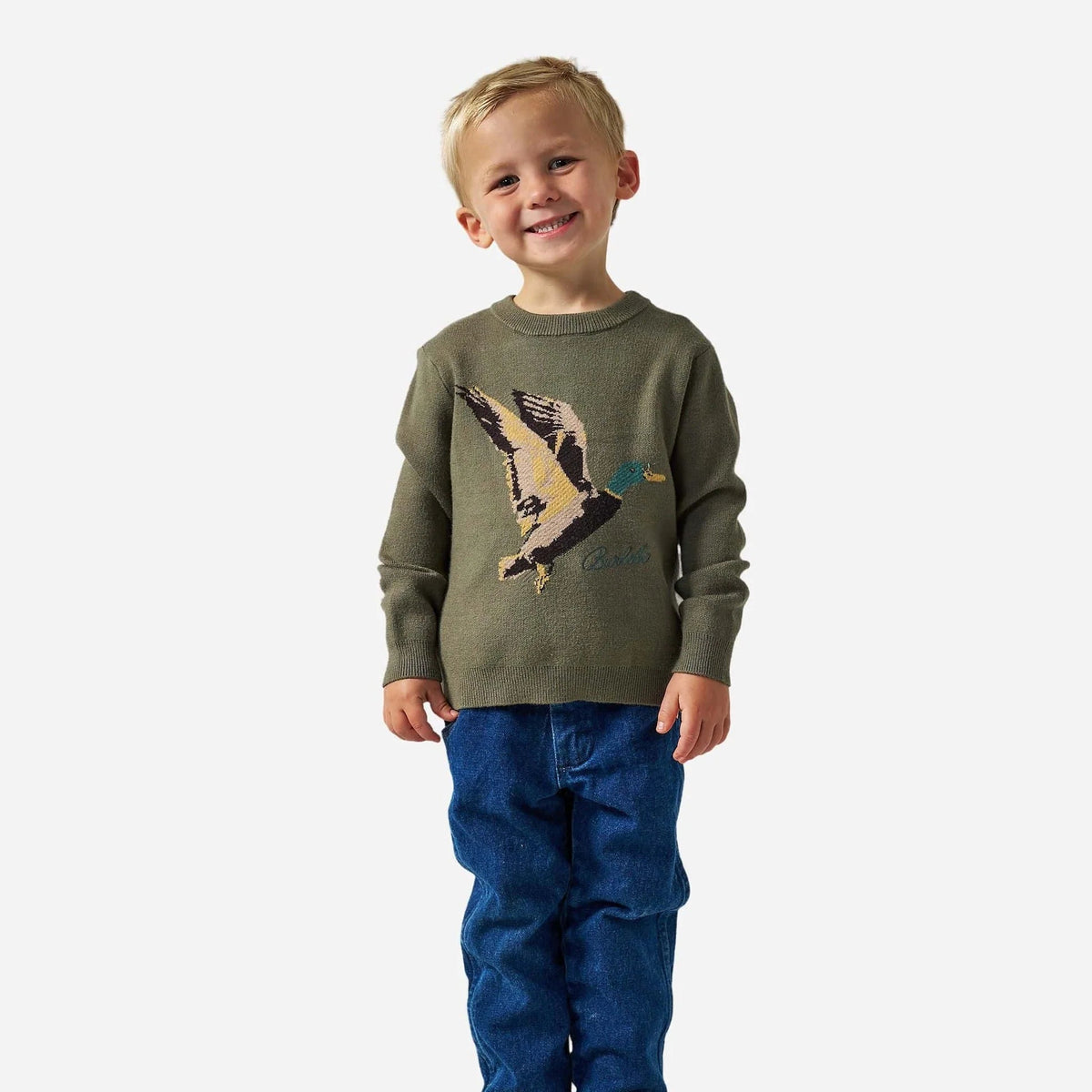 Burlebo Youth Olive Duck Youth Cabin Sweater BURLEBO