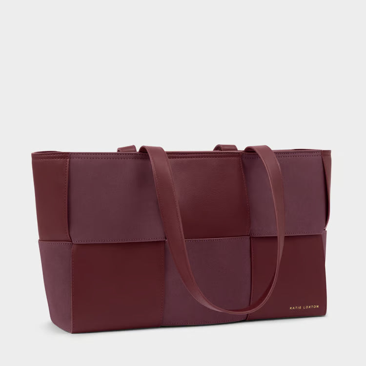 Katie Loxton Taya Woven Suedette Cherry Tote Back TAYA WOVEN