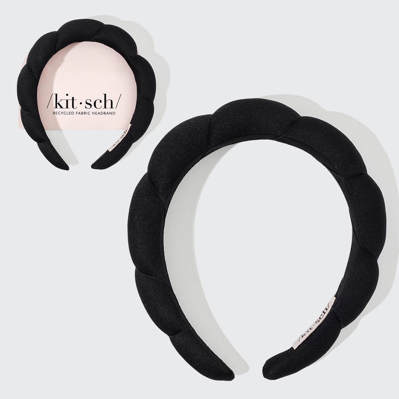 KITSCH - Recycled Fabric Puffy Headband 1pc- Black KITSCH