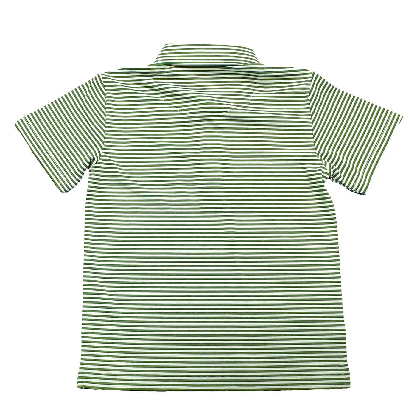 Saltwater Boys Company - Inshore Boys Performance Polo Green Stripe : Green Stripe / 14/16 Saltwater Boys Company