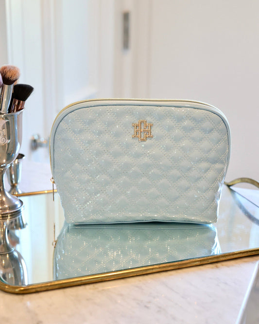Caroline Hill - Capri Large Pouch Light Blue Patent: Default Caroline Hill