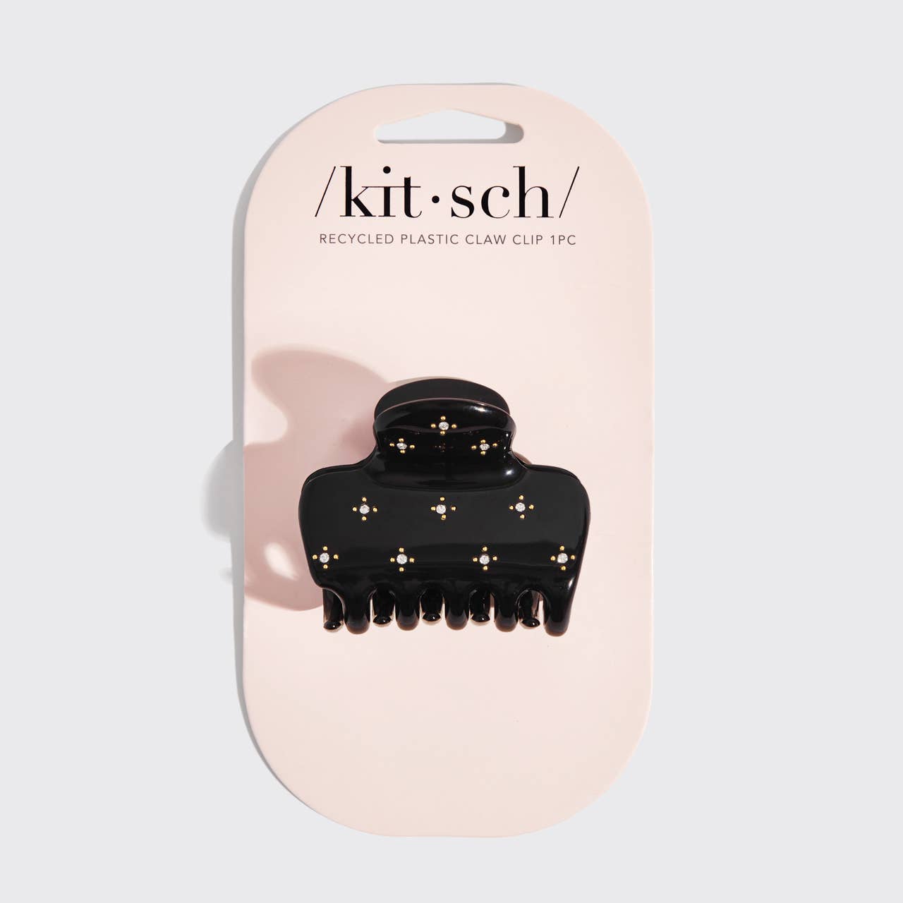 KITSCH - Recycled Plastic Rhinestone Medium Puffy Claw Clip 1pc-Black KITSCH