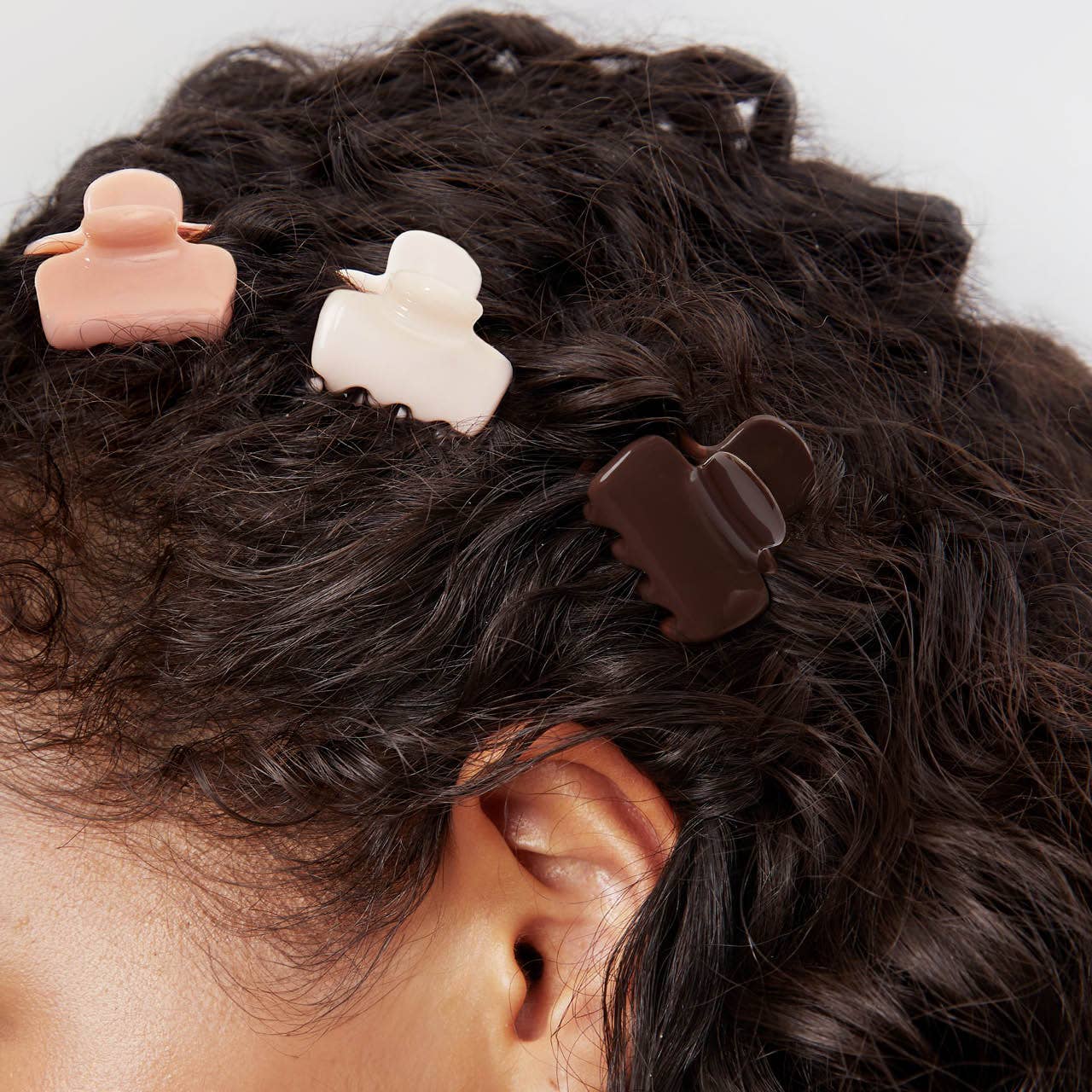 KITSCH - Recycled Plastic Mini Cloud Claw Clips 8pc Set - Rosewood KITSCH