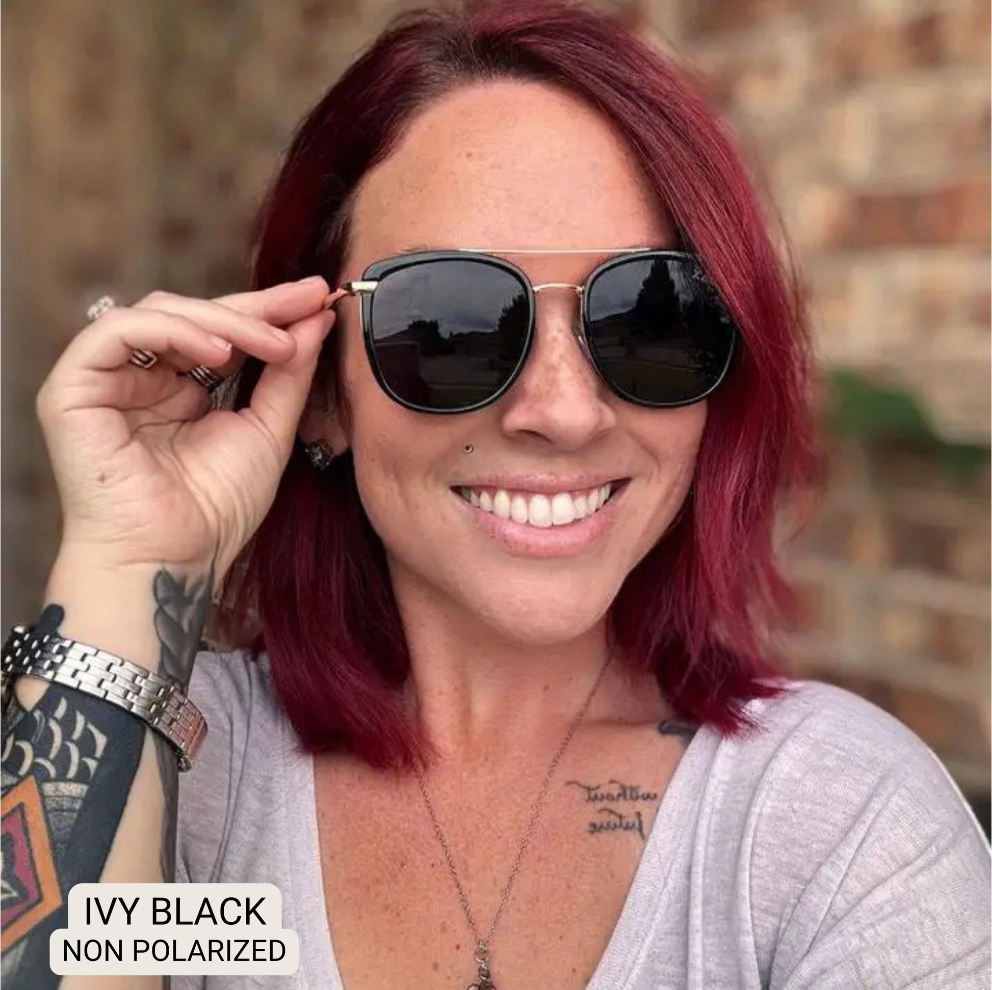 DAX Eyewear - Ivy - Women's Oversized Square Sunglasses: BLACK DAX Eyewear