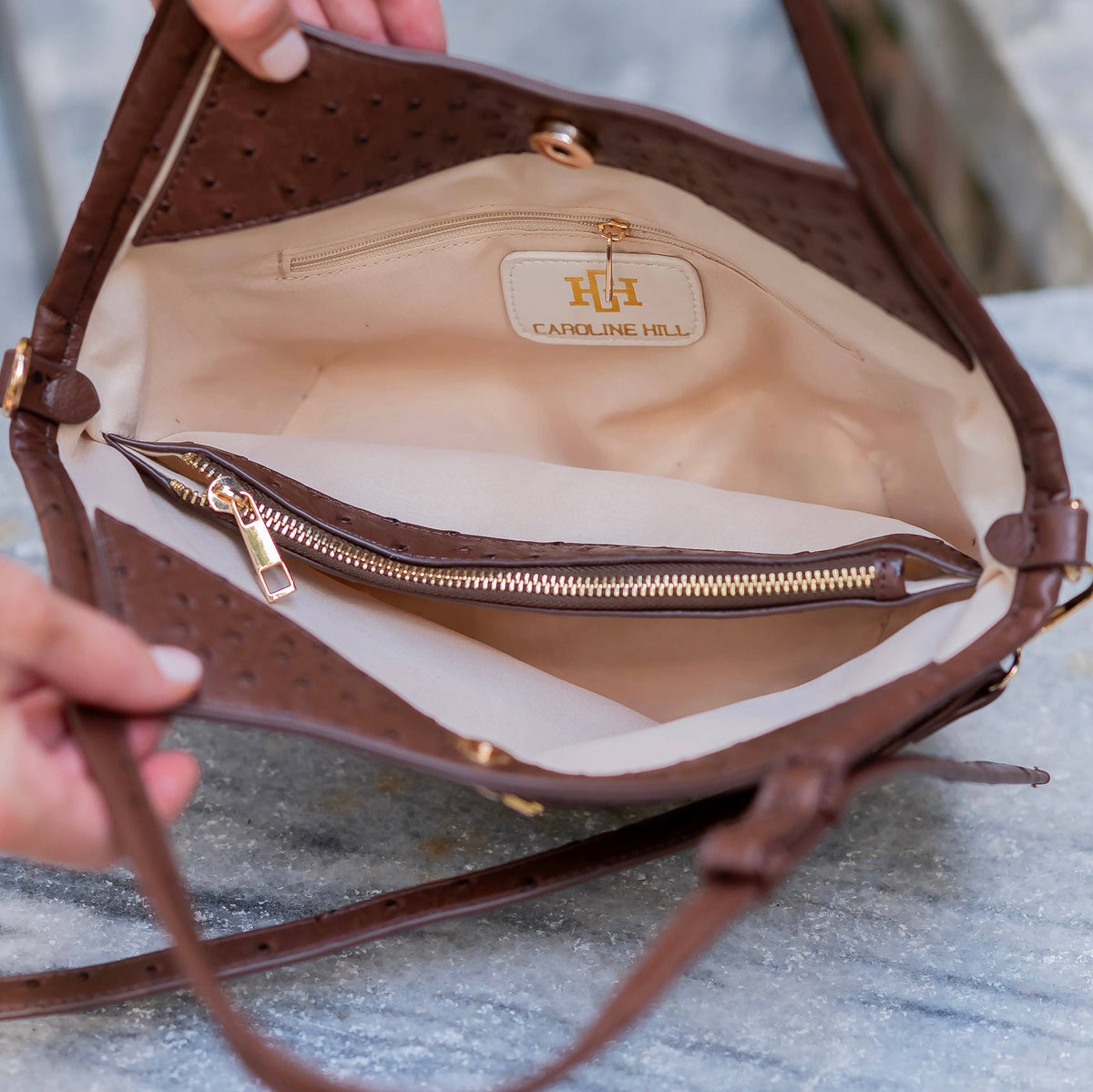 Caroline Hill - Pierce Mini Tote Chocolate EO: Default Caroline Hill