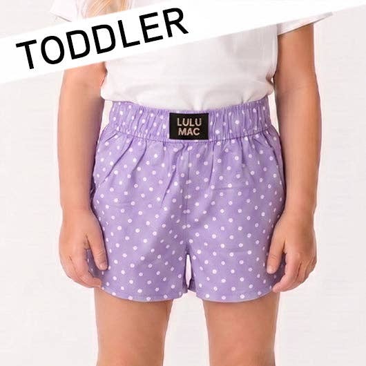 Girlie Girl Originals - TD-SH-1010 Lavender Mini Polka Dot TODDLER SHORT: Lavender / 4T Girlie Girl Originals