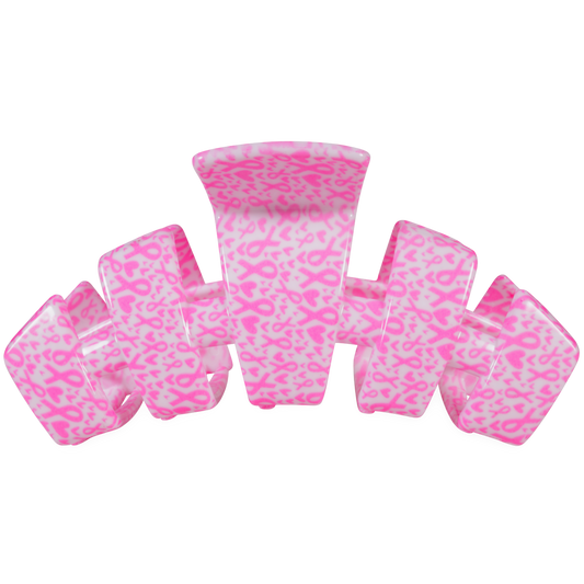 TELETIES - Classic | Breast Cancer Awareness | Large | Claw Clip TELETIES