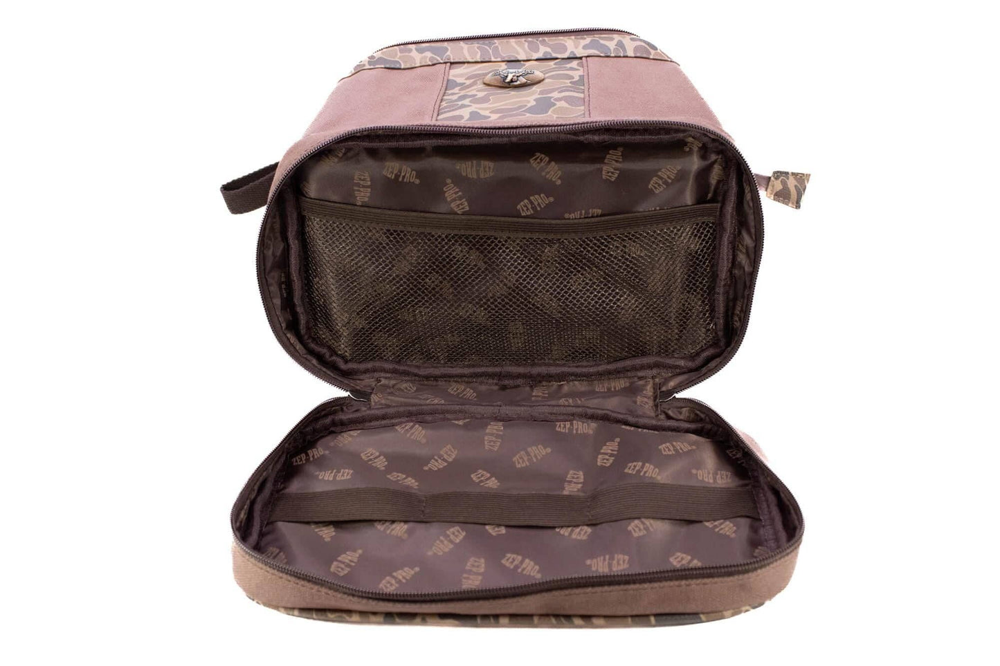 Zep-Pro - Shot Shell Brown Waxed Canvas Old School Camo Men's Toiletry Dopp Bag.: Brown/Tan Zep-Pro