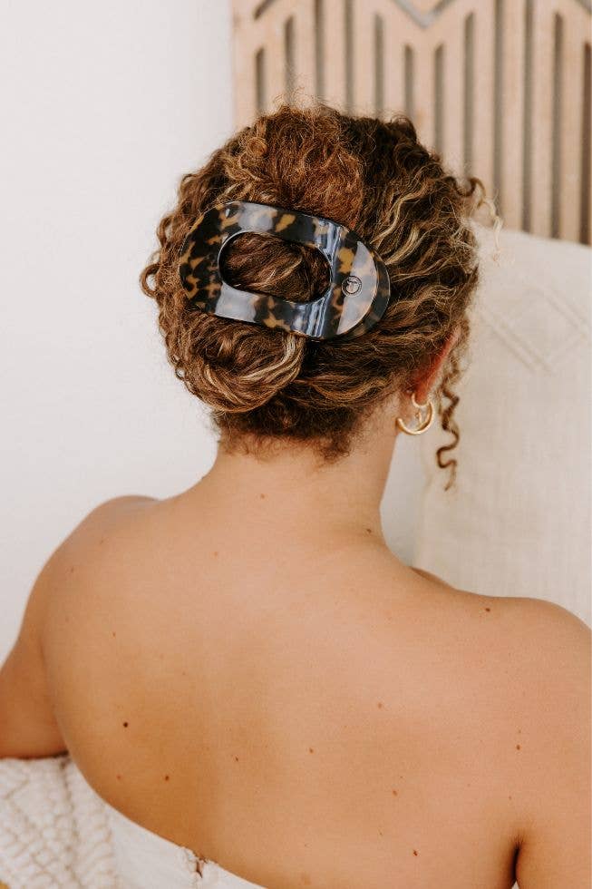 TELETIES - Round Flat Hair Clip | Large | Tortoise TELETIES