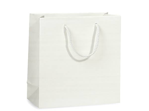 Nashville Wraps - Matte Paper Cord Handle Gift Bags: White Matte / 10 Pack / Jewel 6.5x3.5x6.5" Nashville Wraps