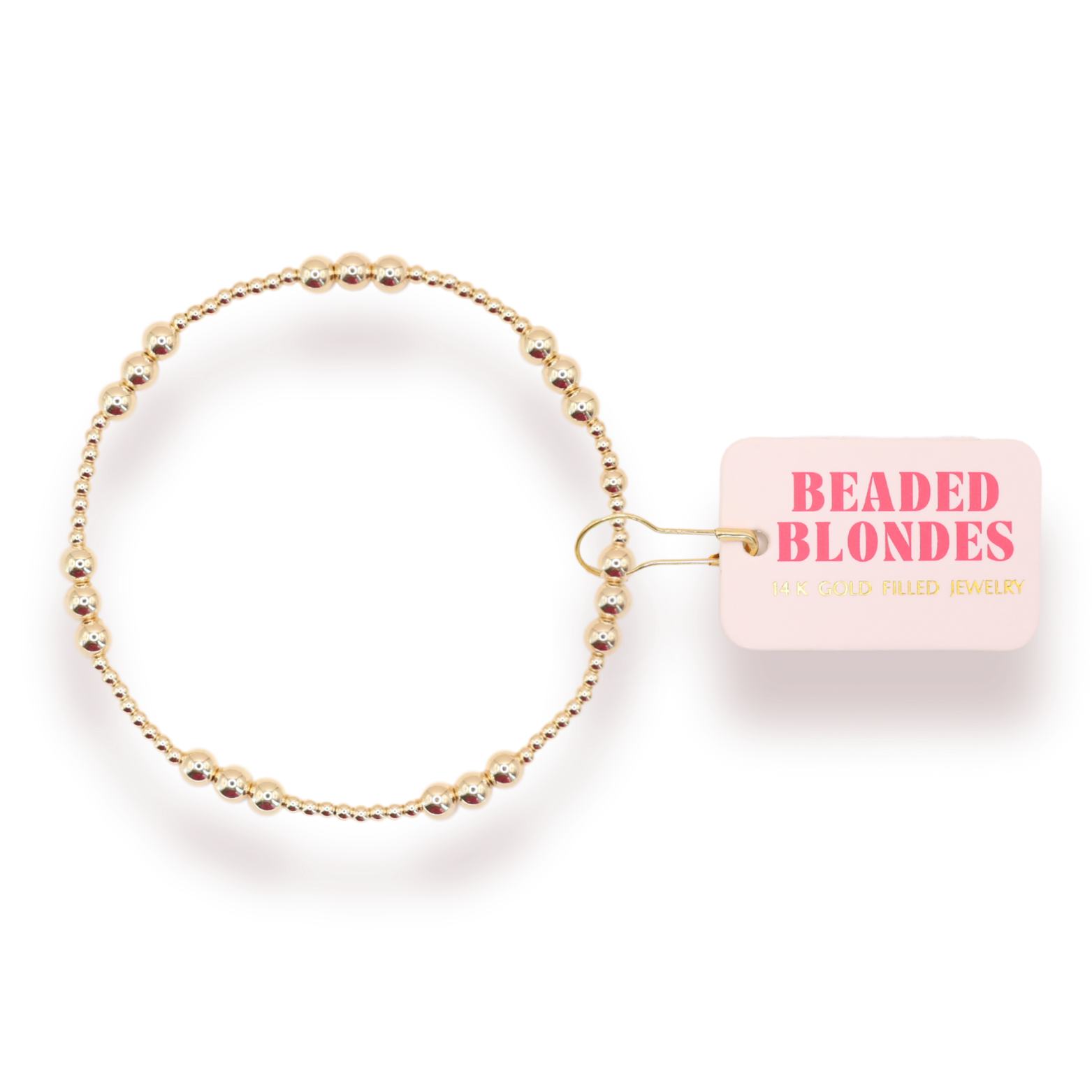 Beaded Blondes - ILY Bracelet in Gold: Petite 6.25 inch Beaded Blondes