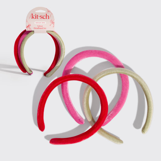 KITSCH - Holiday Velvet Headband 3pc Set KITSCH