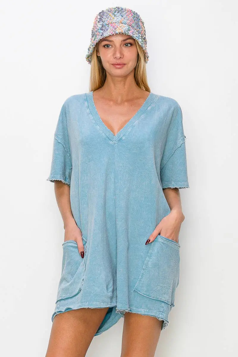 J Her Inc - Mineral Wash reversible rompers HR5535. J Her Inc