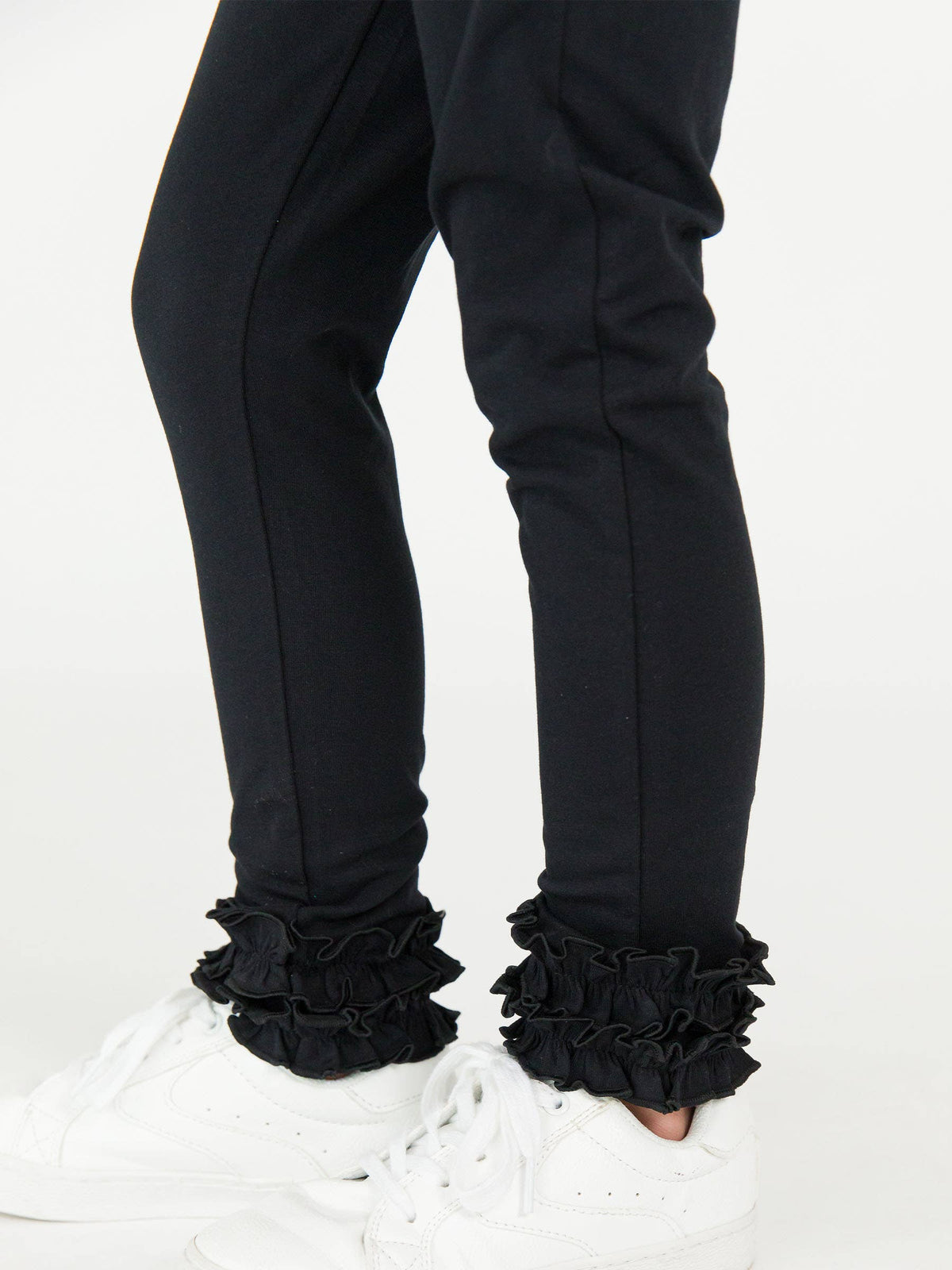 RuffleButts + RuggedButts - Girls Black Classic Ruffle Leggings: Black / 6 RuffleButts + RuggedButts