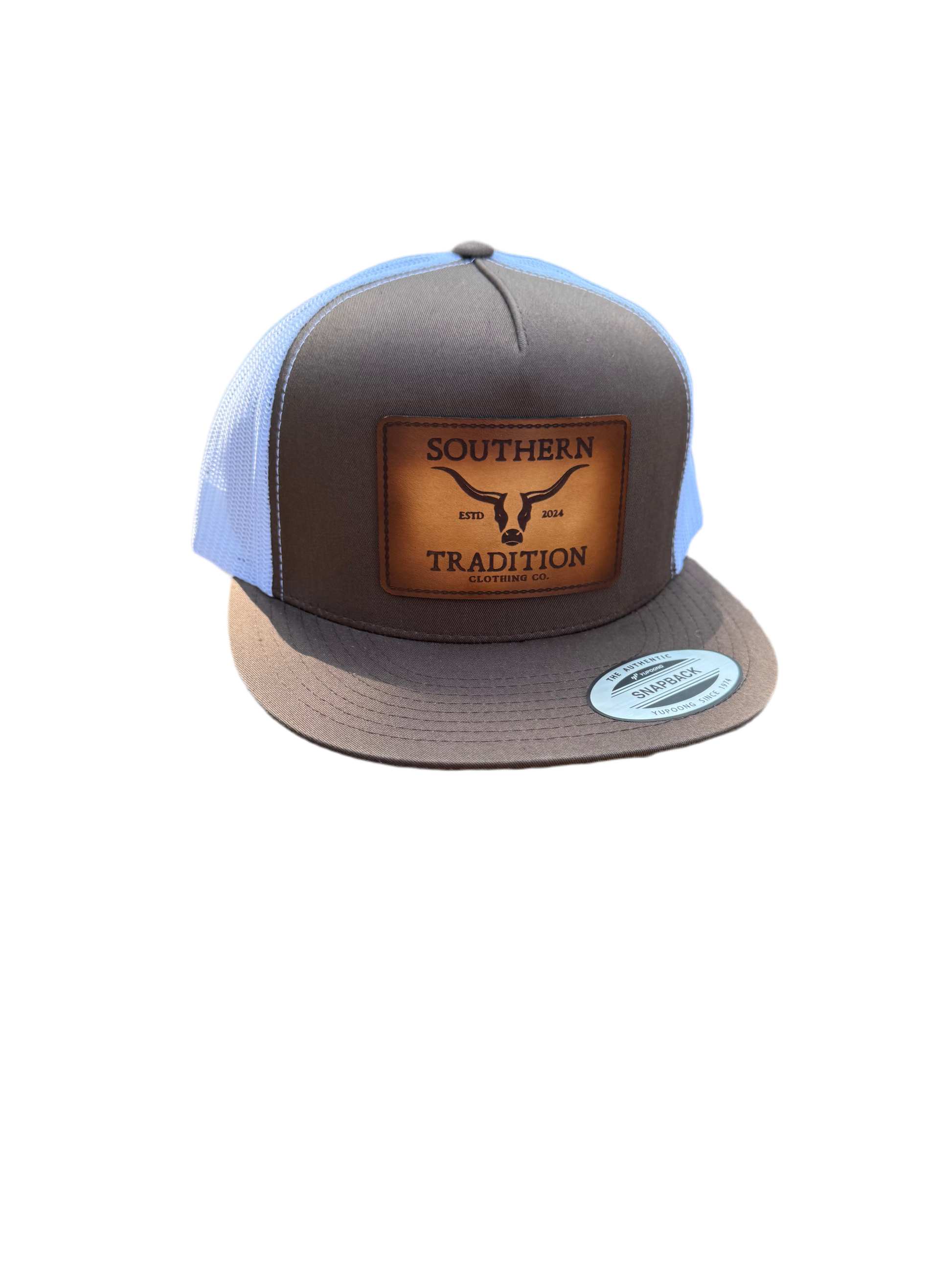 Southern Tradition Tradition Clothing Co - Brown & White Flat Bill Trucker Southern Tradition Tradition Clothing Co