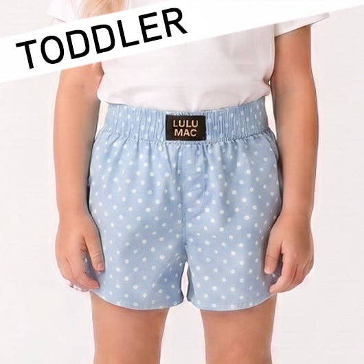Girlie Girl Originals - TD-SH-1010 Light Blue Mini Polka Dot TODDLER SHORT: Light Blue / 4T Girlie Girl Originals