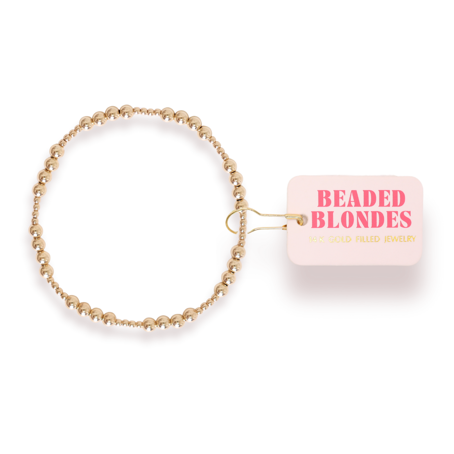 Beaded Blondes - Scottie Bracelet in Gold: Petite 6.25 Inch Beaded Blondes