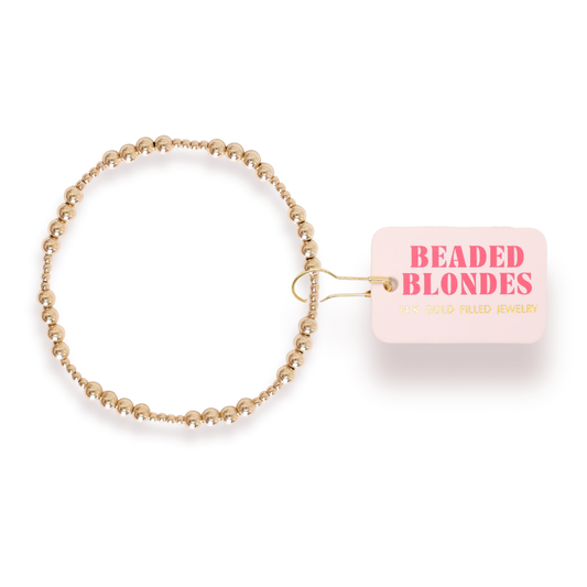 Beaded Blondes - Scottie Bracelet in Gold: Petite 6.25 Inch Beaded Blondes