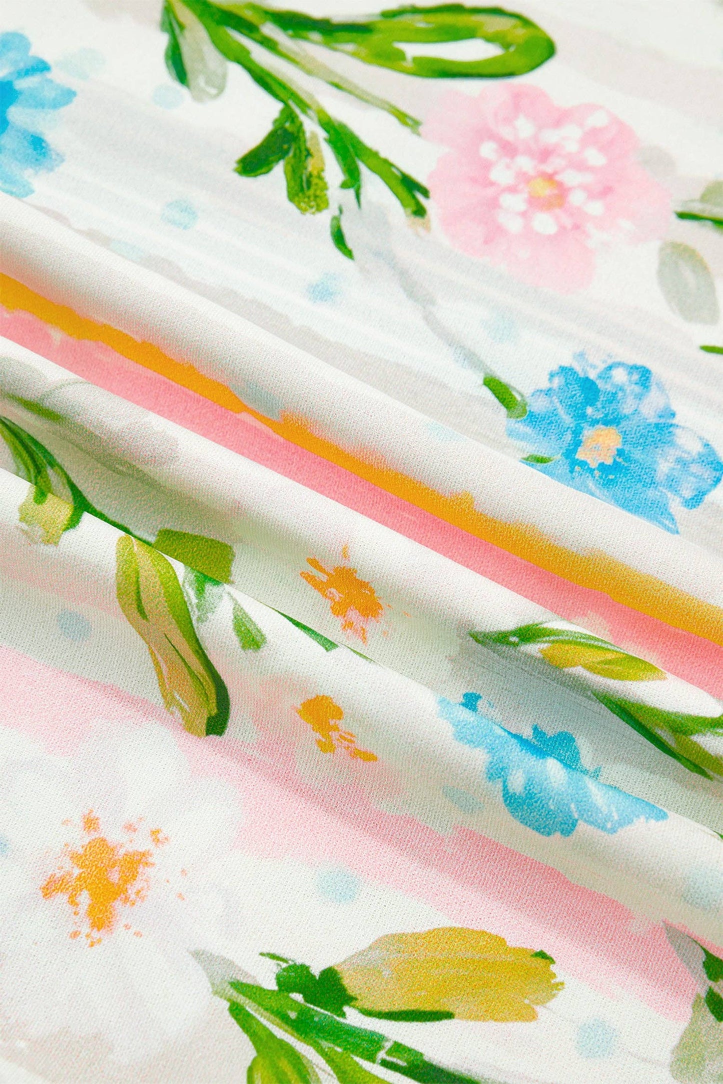 PRETTY BASH - PRETTY BASH Floral Stripe Trim Button Down Dress: Multicolour / L PRETTY BASH