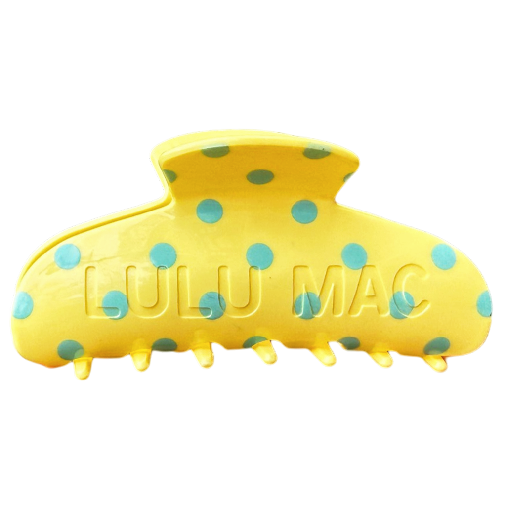 Girlie Girl Originals - LULU MAC HAIR CLIPS LM-HR-1001- Butter/Blue Dot Girlie Girl Originals