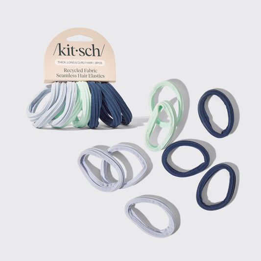 KITSCH - Recycled Seamless Hair Elastics 8pc Set- Garden Bouquet KITSCH