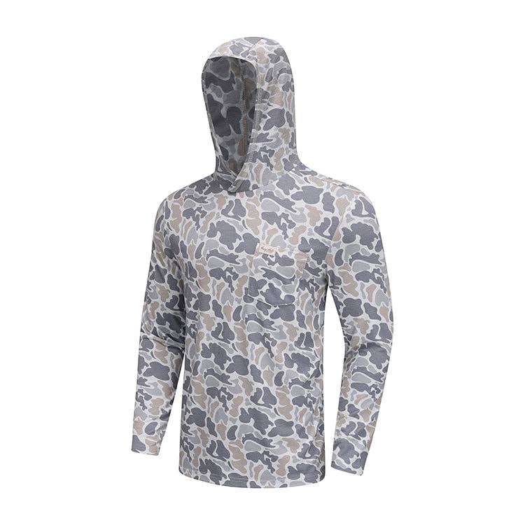 Honey Hole Outdoors - Youth LS Performance Hoodie - Smoke Camo (PRE-ORDER): YXL Honey Hole Outdoors