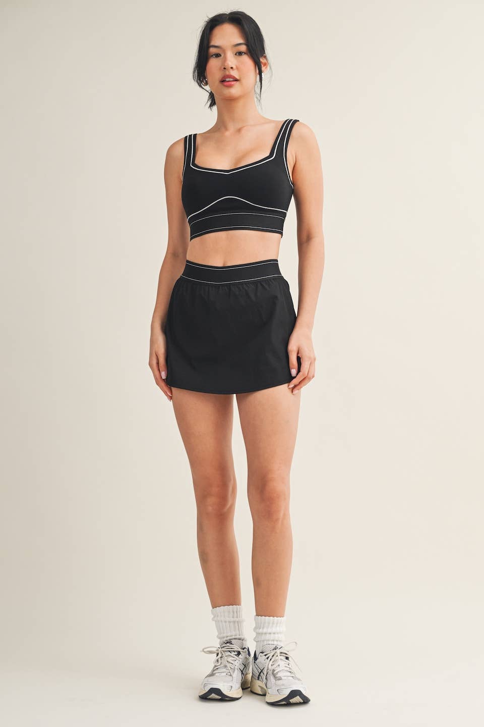 KIMBERLY C - Lightweight Skort with Elastic Waistband: Black / M KIMBERLY C