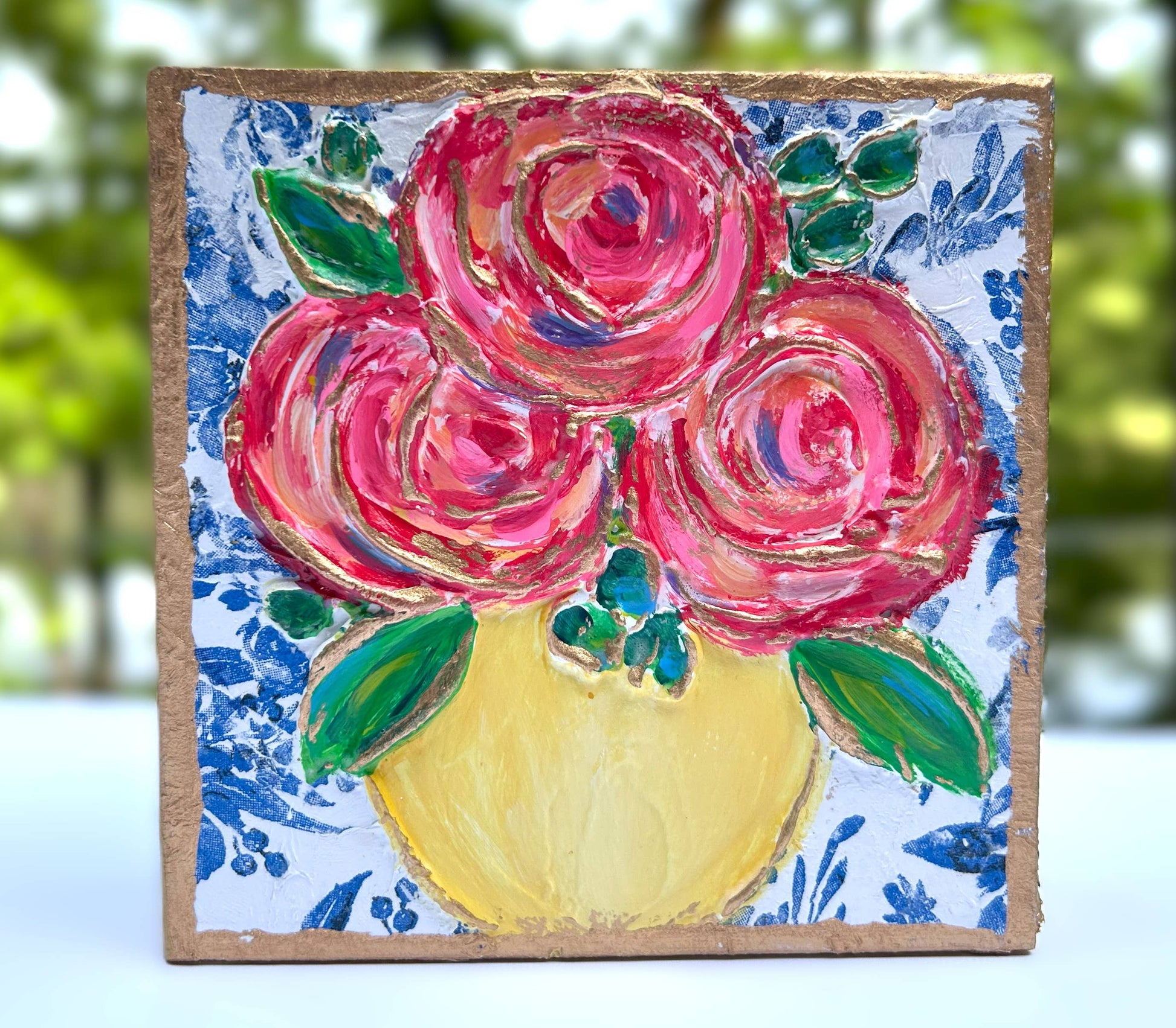 Coddiwomple - Chinoiserie Floral block |  botanicals blue white bridal tea Coddiwomple