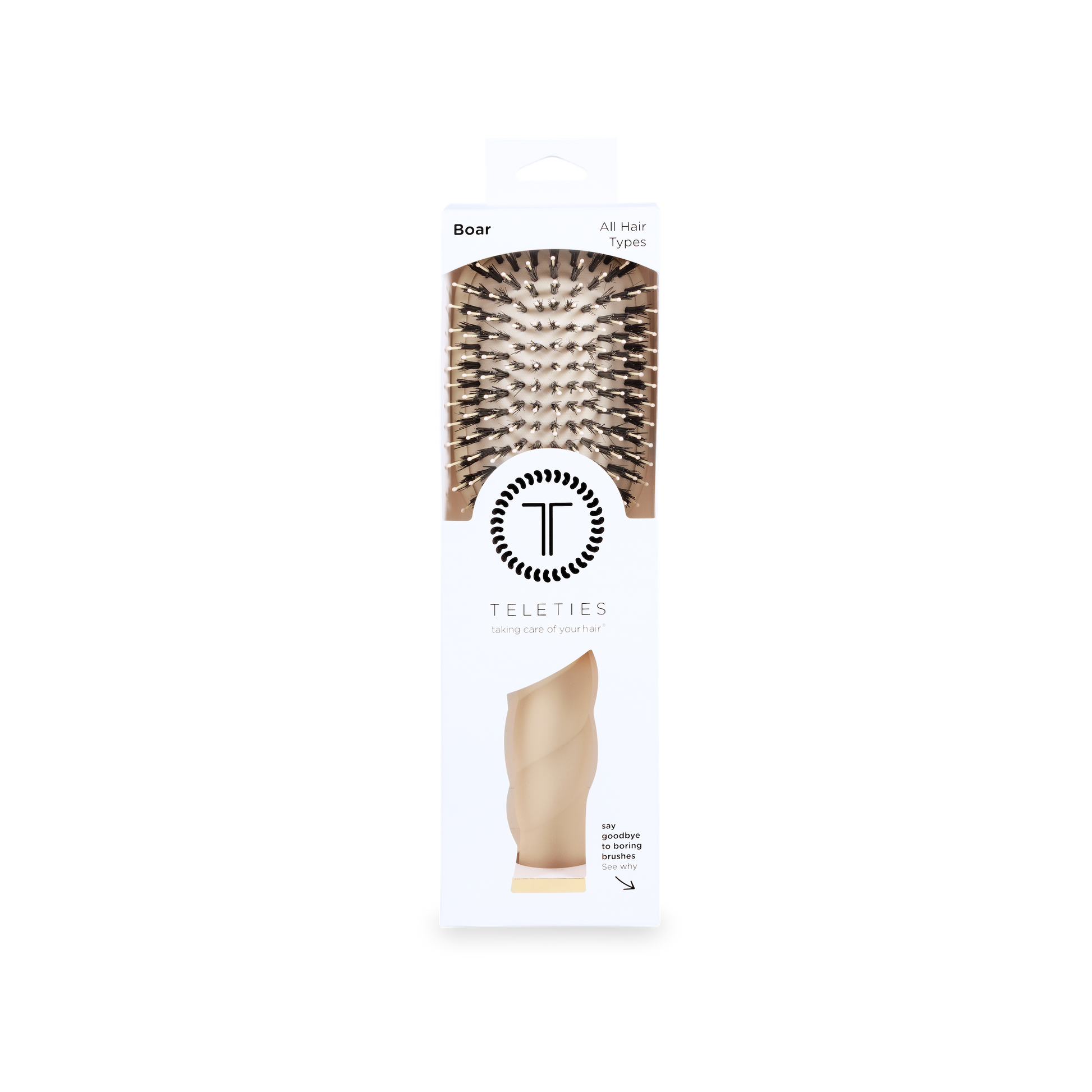 TELETIES - Boar Bristle Hair Brush | Tan TELETIES