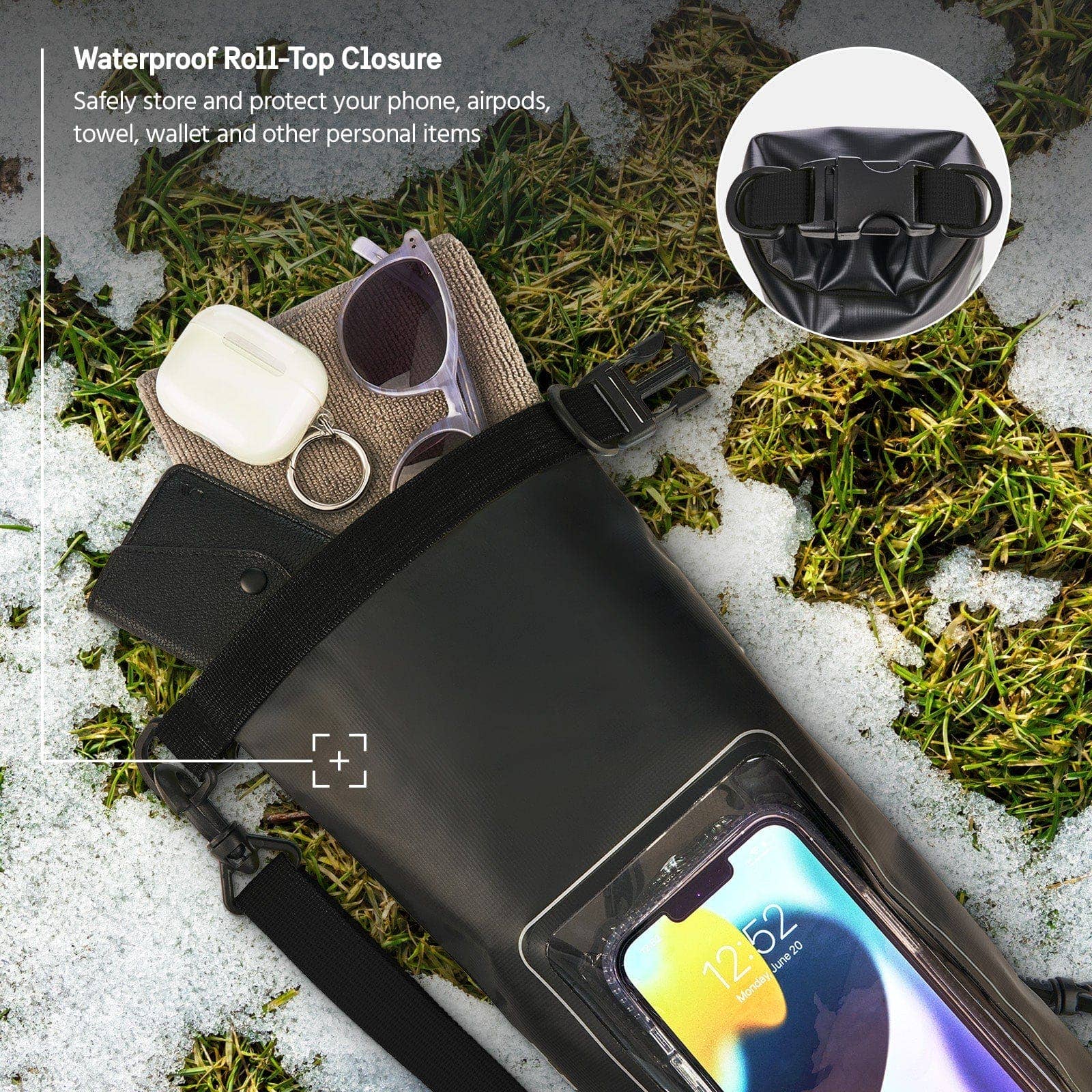 Case-Mate - Pelican Marine Water Resistant Dry Bag (Black/Hi Vis Yellow) - Phone Pouch: Black/Hi Vis Yellow Case-Mate