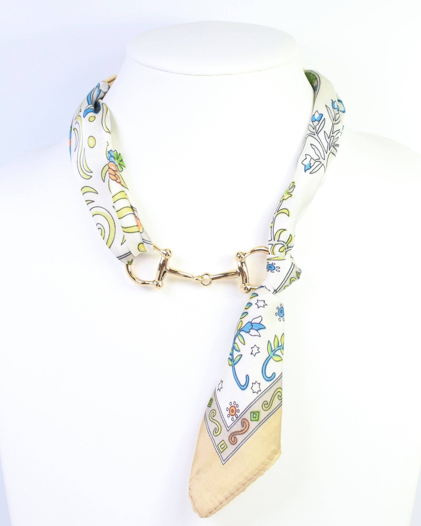 Caroline Hill - Lana Horsebit Scarf Necklace Blue Multi: Default Caroline Hill