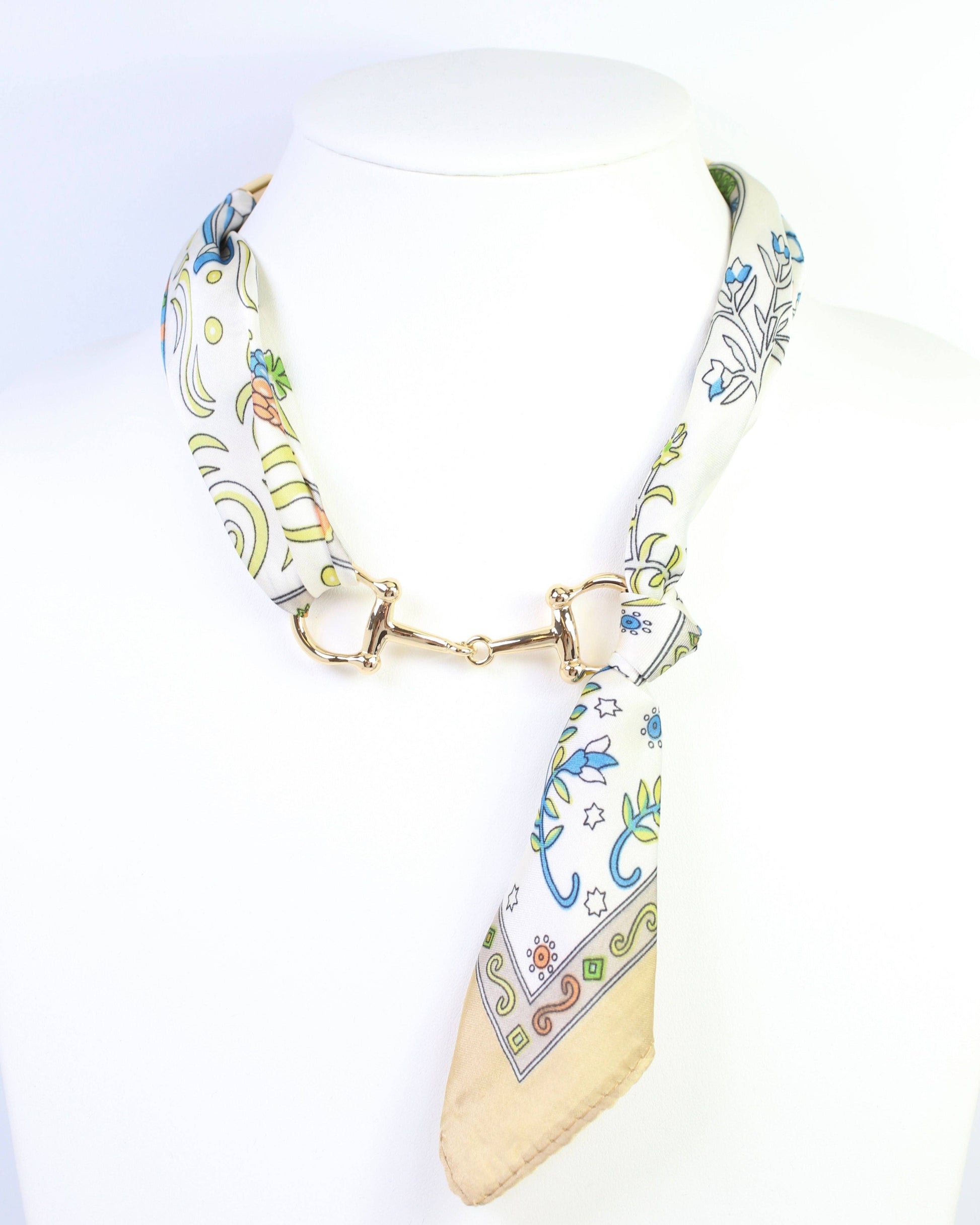 Caroline Hill - Lana Horsebit Scarf Necklace Blue Multi: Default Caroline Hill