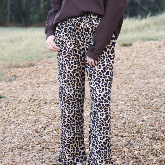 Lulu Mac Waffle Knit Leopard Print Pants