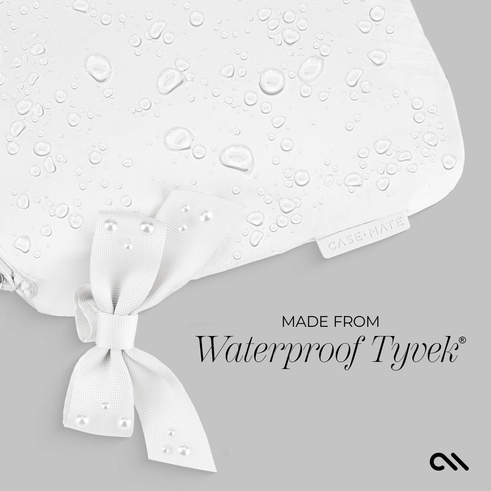 Case-Mate - Special Edition Ivory Pearl Bow Waterproof Beach Zip Pouch Case-Mate