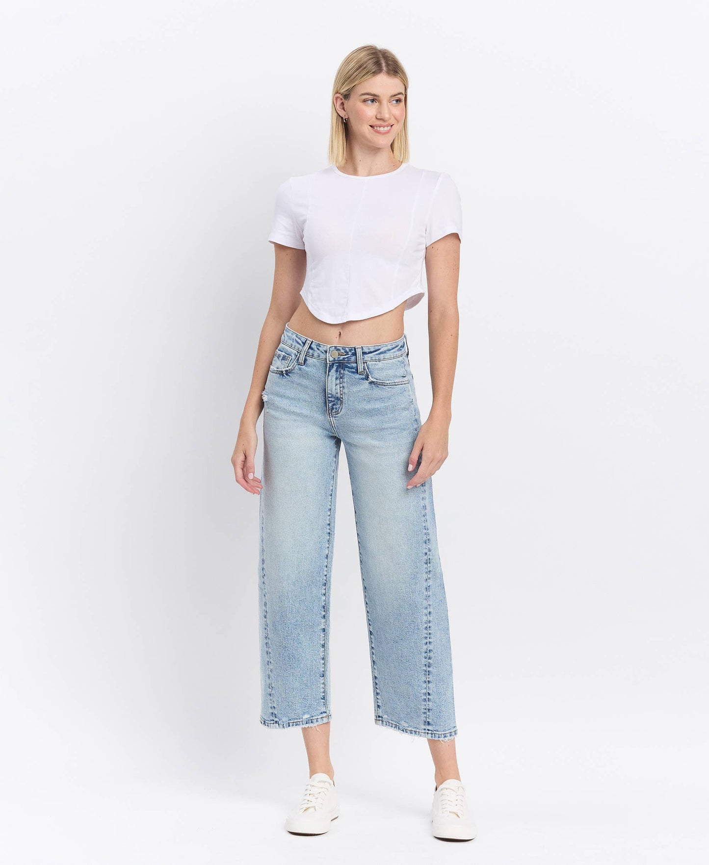 Lovervet by VERVET - HIGH RISE TWIST BARREL JEANS LV1502: PAPER TRAILS / 32 Lovervet by VERVET