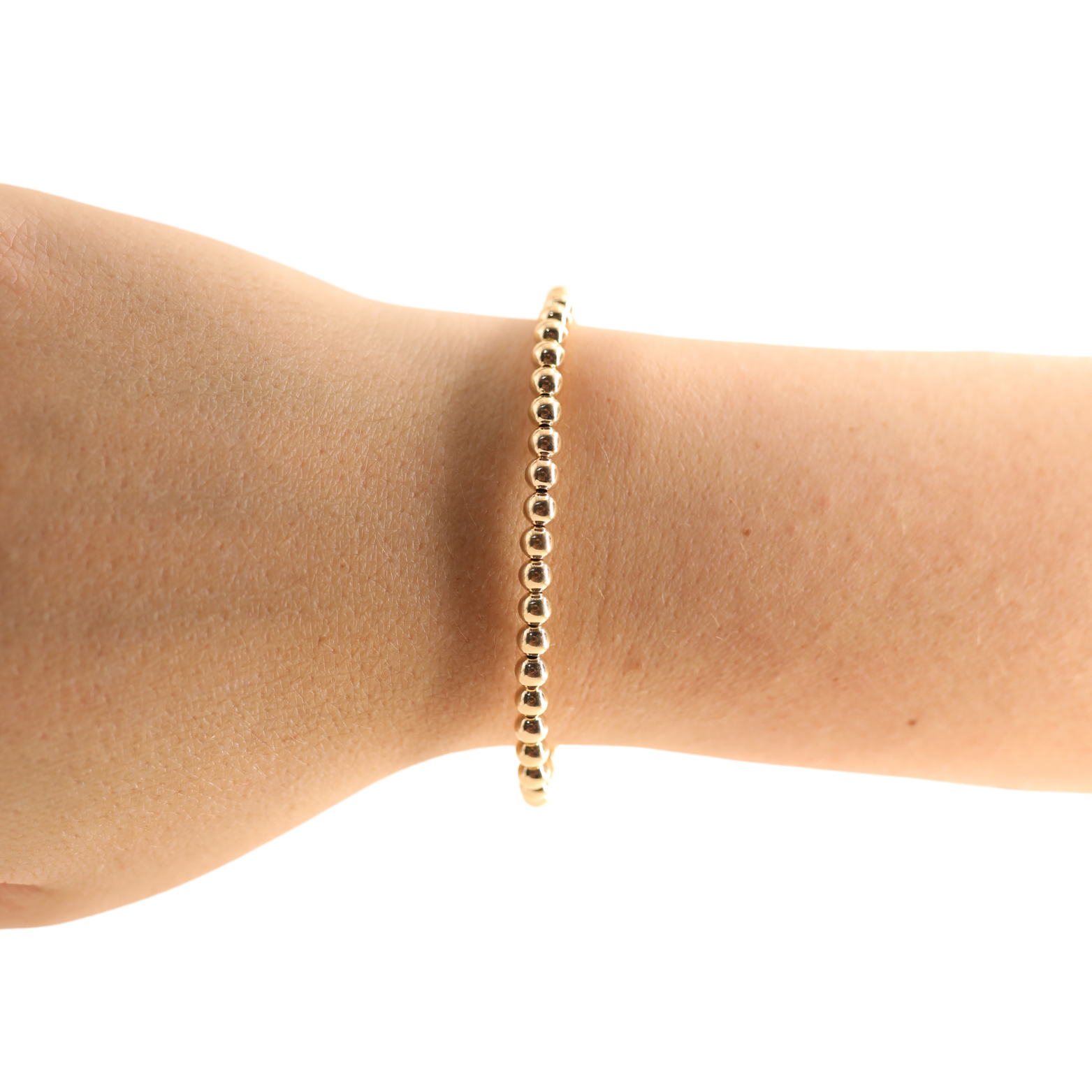 Beaded Blondes - 4MM Gold Beaded Bracelet: Petite 6.25 inch Beaded Blondes