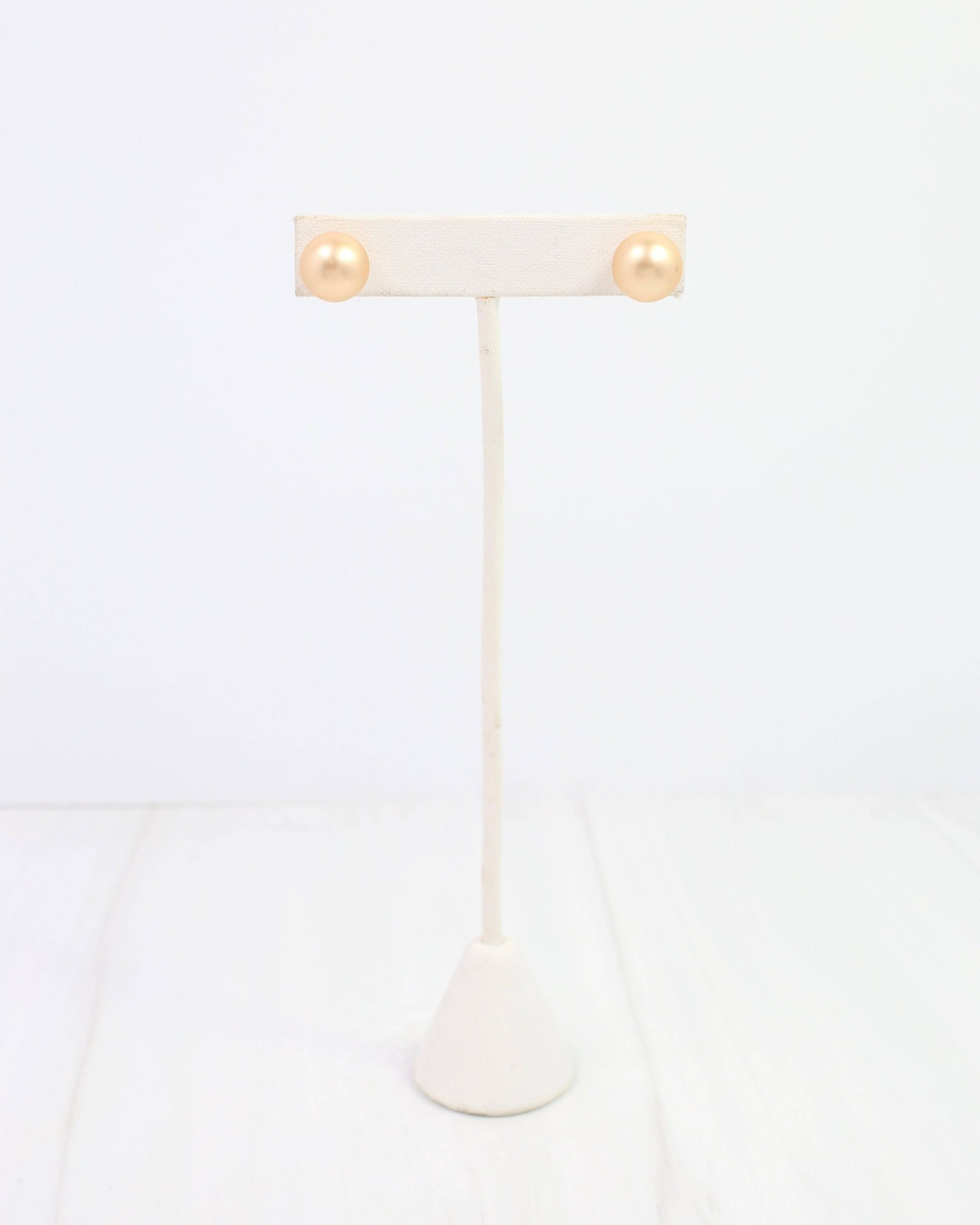 Caroline Hill - Bailey Medium Ball Earring WR Worn Gold: Default Caroline Hill