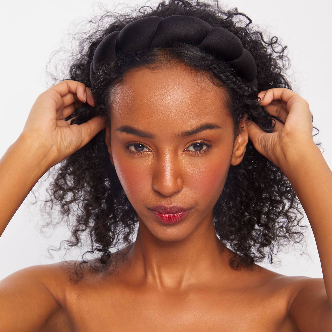 KITSCH - Recycled Fabric Puffy Headband 1pc- Black KITSCH