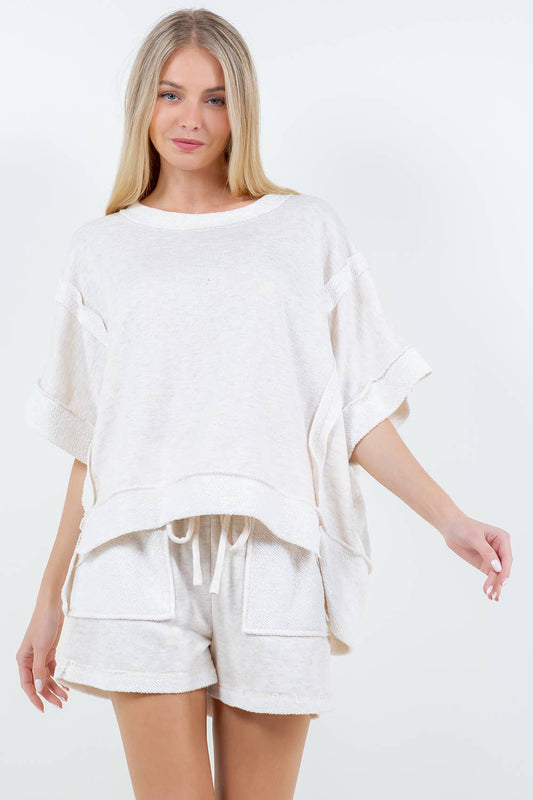 J.Her - LoopTerry Cont Pocket Shorts HP5720: Taupe / S-M-L / 2-2-2 J.Her
