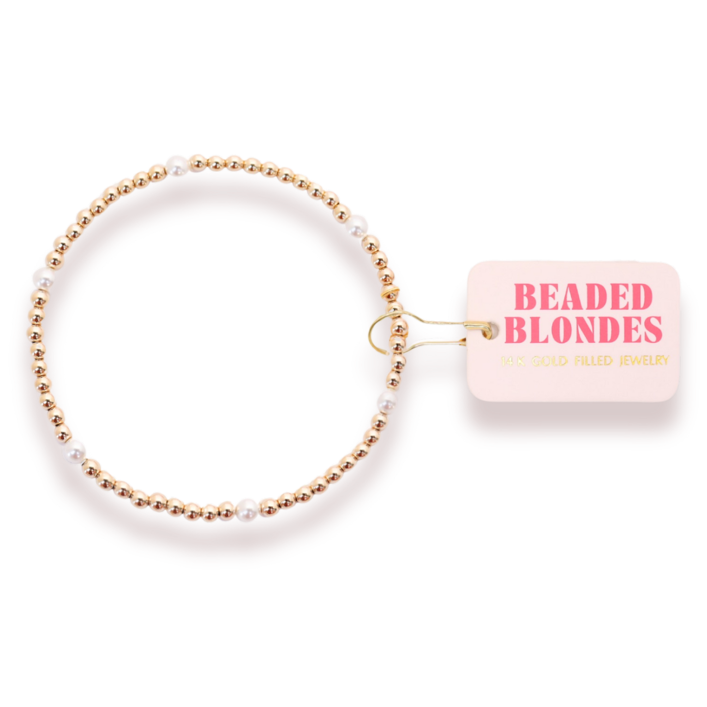 Beaded Blondes - Madi Pearl Bracelet in Gold: Petite 6.25 inch Beaded Blondes