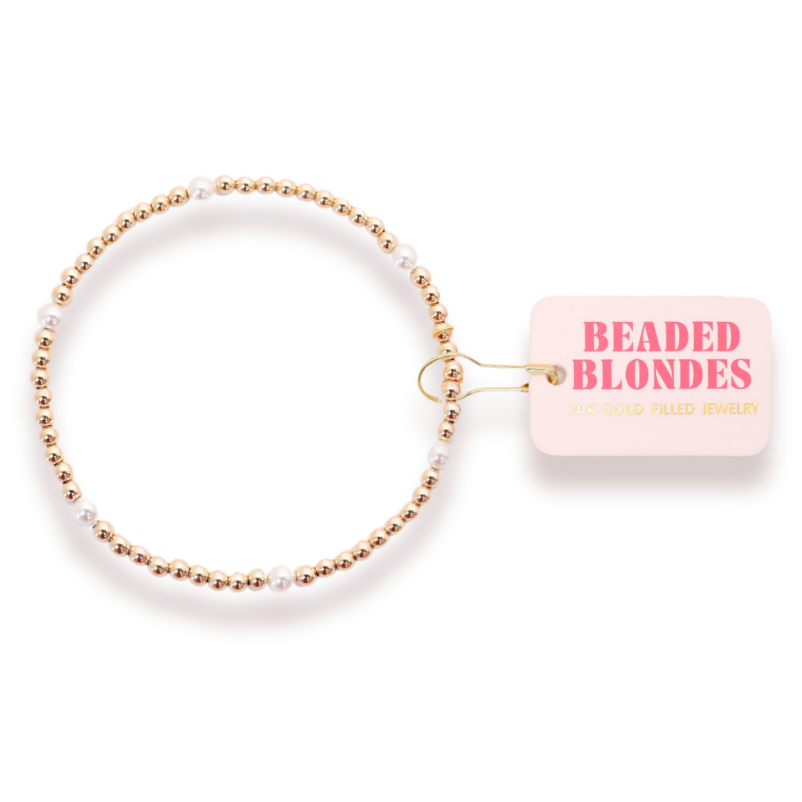 Beaded Blondes - Madi Pearl Bracelet in Gold: Petite 6.25 inch Beaded Blondes