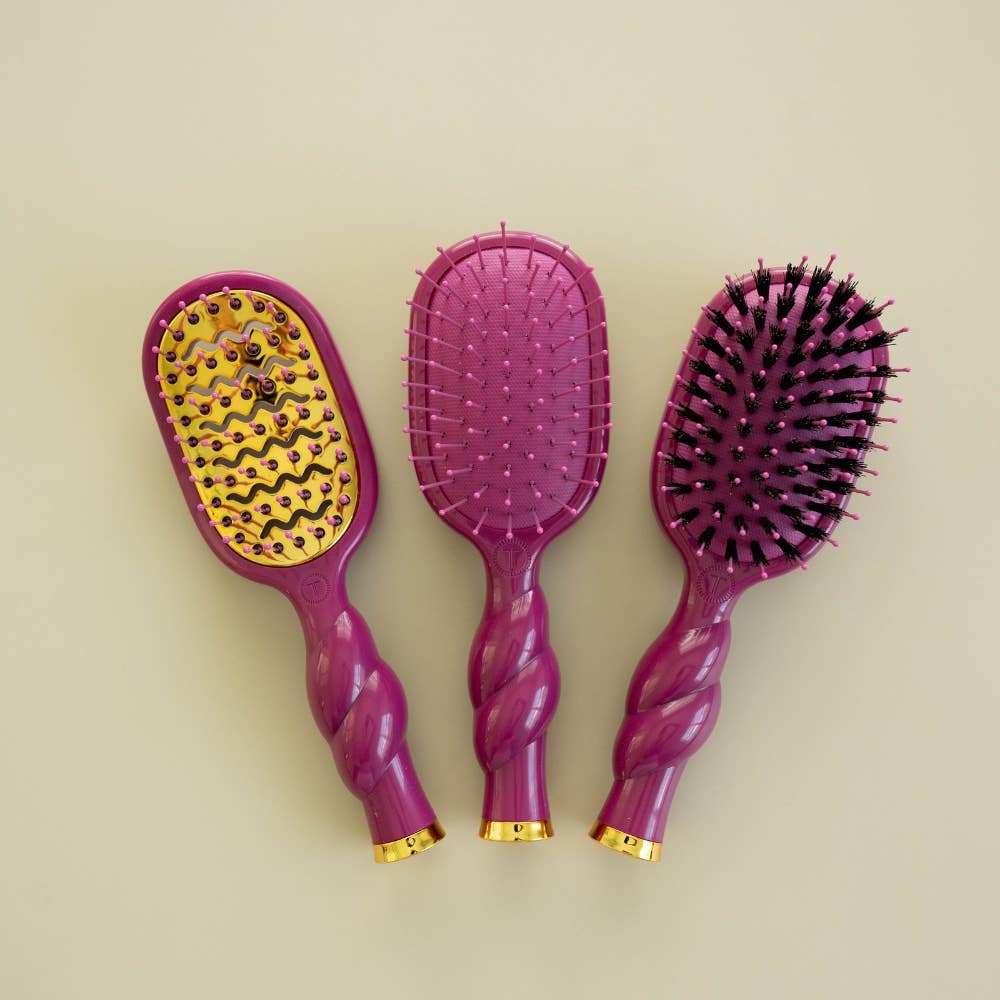 TELETIES - Mini Detangler Hair Brush for Medium Hair - Mulberry TELETIES