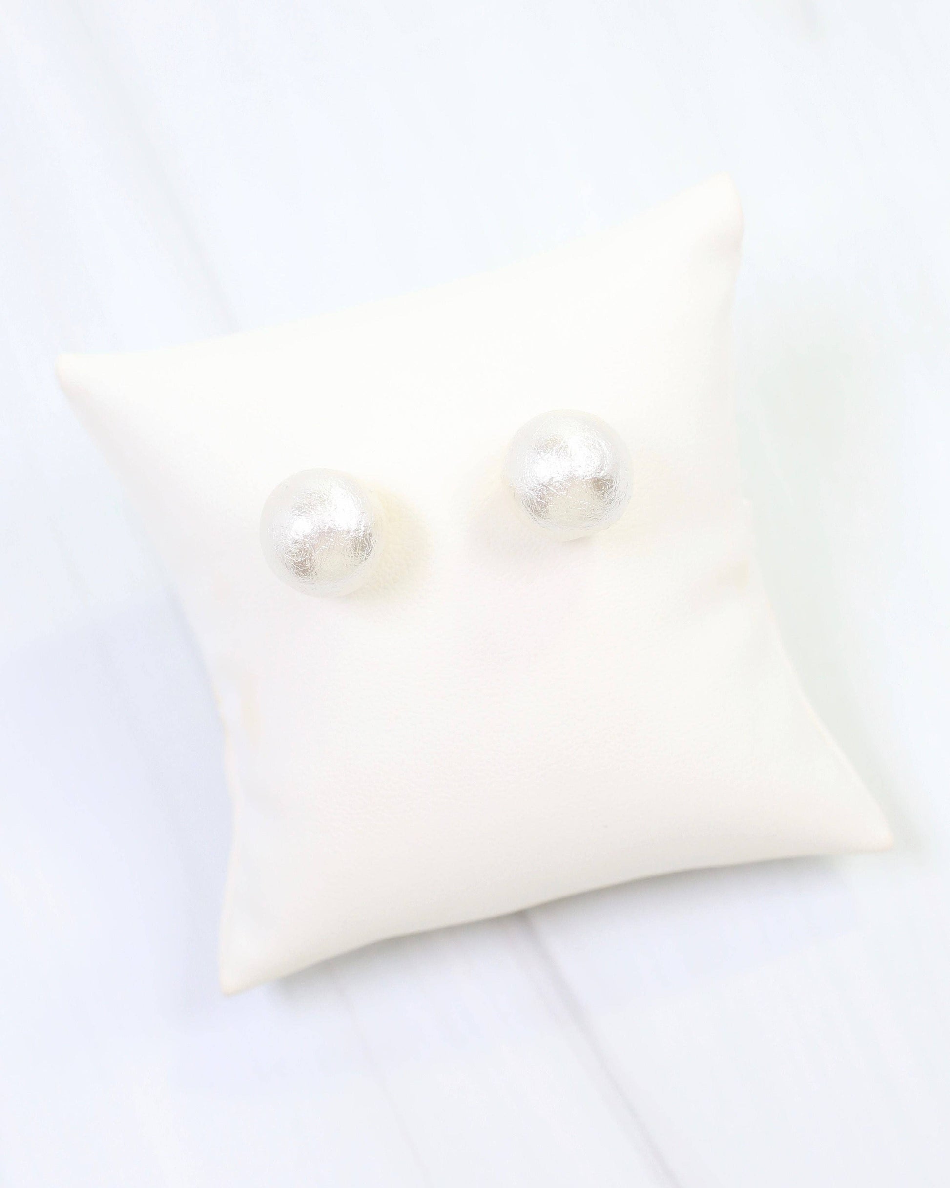 Caroline Hill - Alina Textured Pearl Stud Earring Cream: Default Caroline Hill