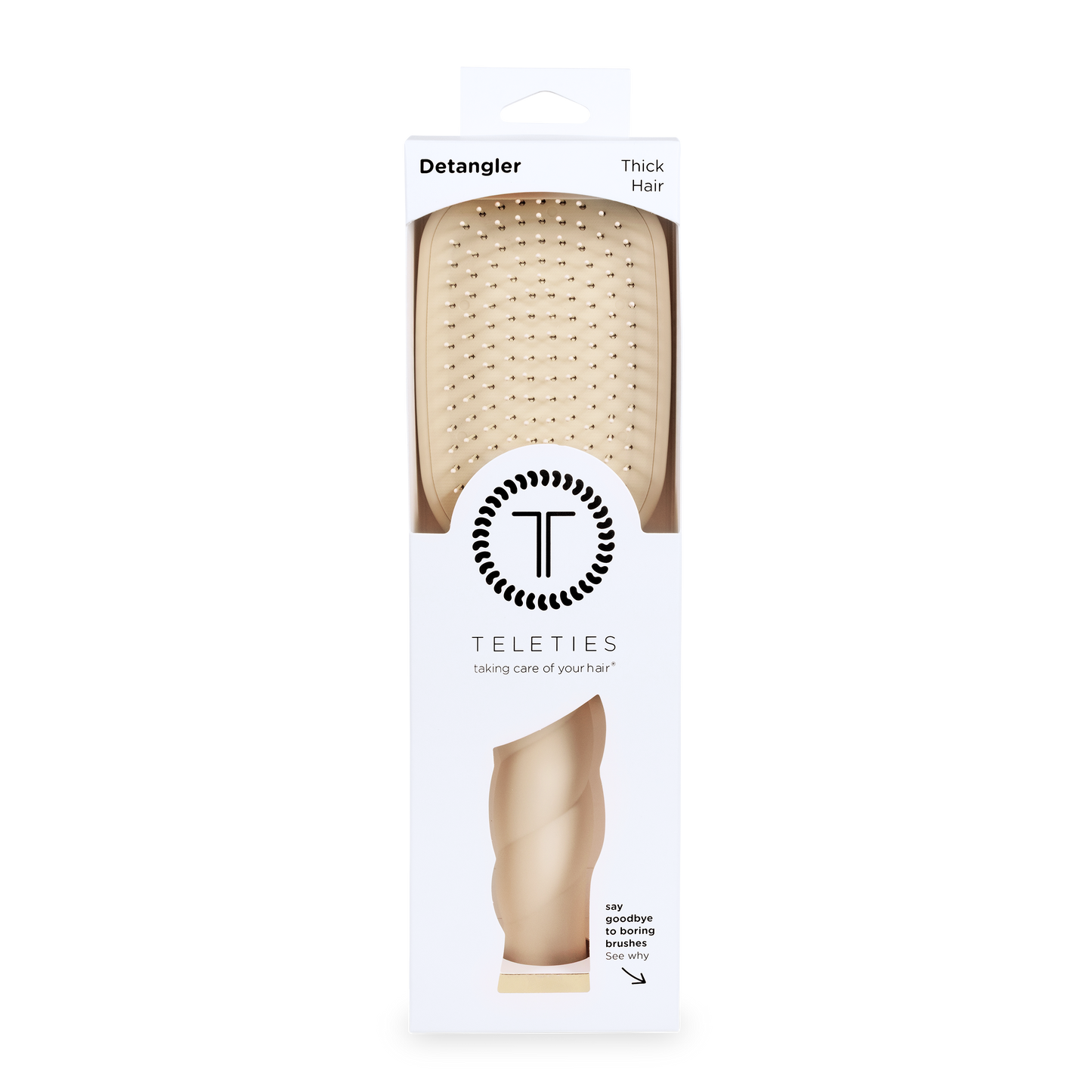 TELETIES - Detangler Hair Brush for Thick Hair - Tan TELETIES