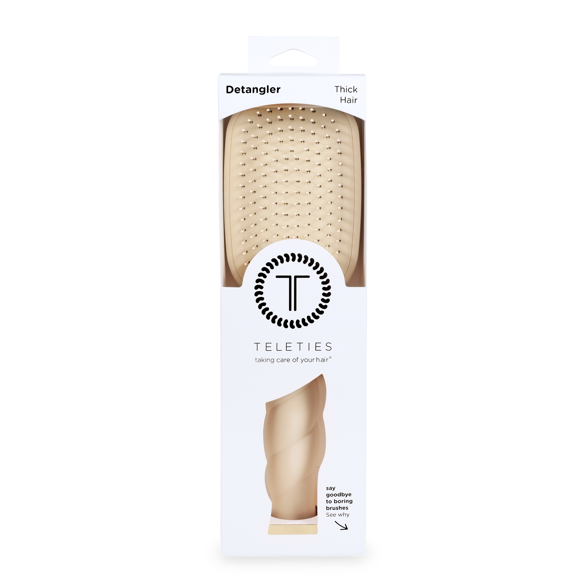TELETIES - Detangler Hair Brush for Thick Hair - Tan TELETIES