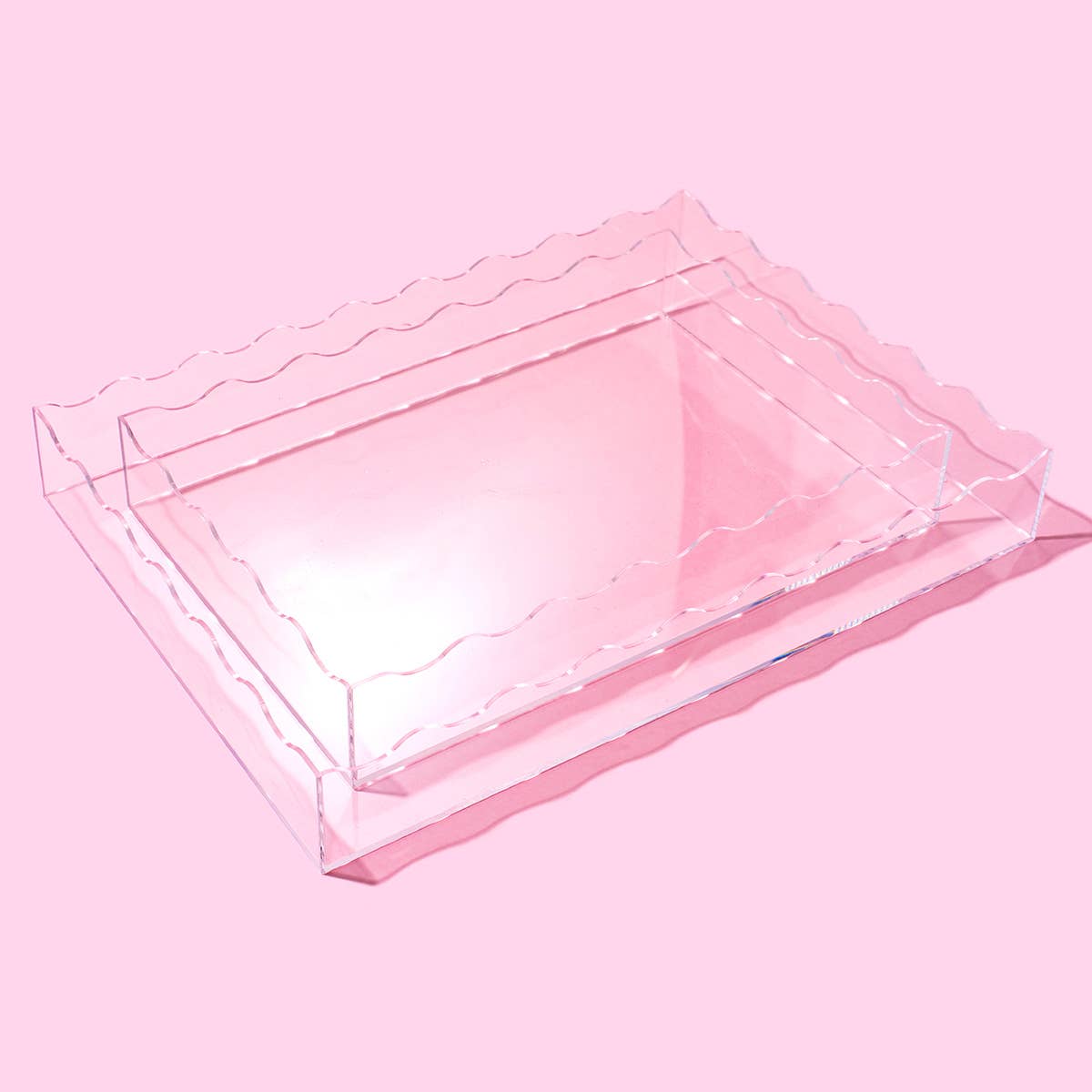 Taylor Elliott Designs - *ON SALE* Wavy Acrylic Tray - Rectangle - Medium - Clear Taylor Elliott Designs